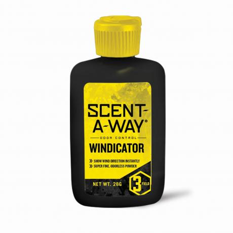 Der Windprüfer Windicator ist in der neuen schwarzen Flasche bestens für die Jagd geeigent. 