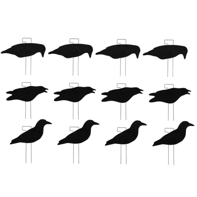 FA Lockkrähen Silhouetten 12er Set beflockt